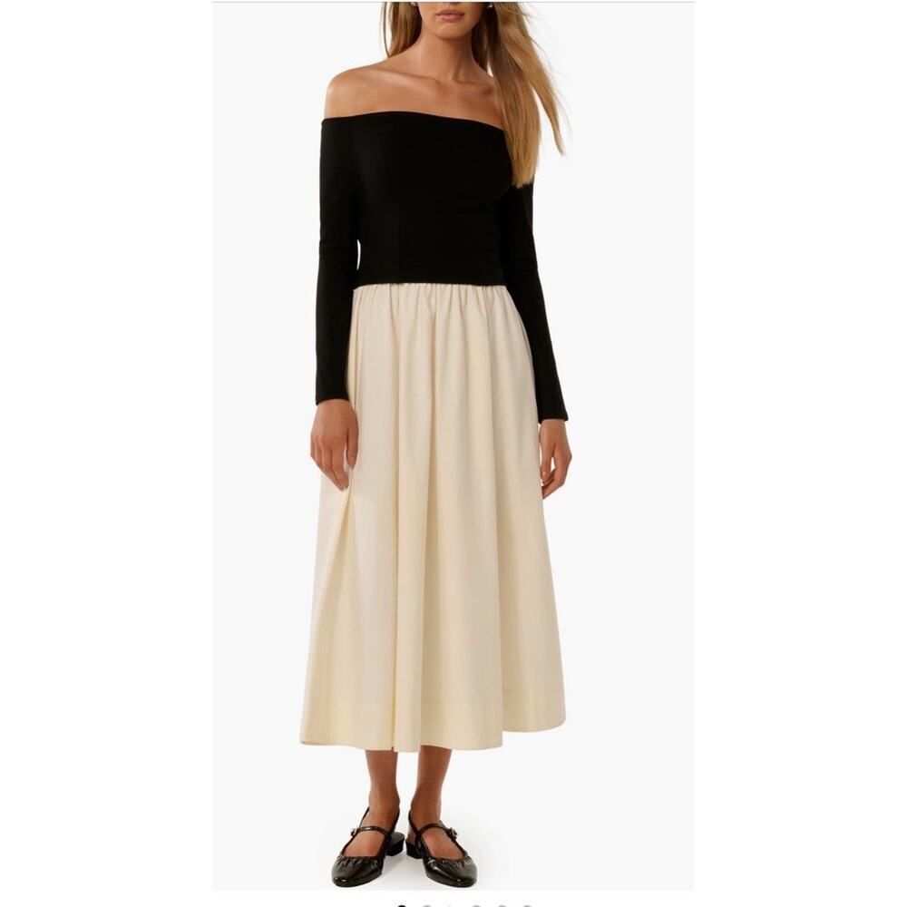 Ever New Savannah Off the Shoulder Long Sleeve Midi Dress Sz 10 NWT READ